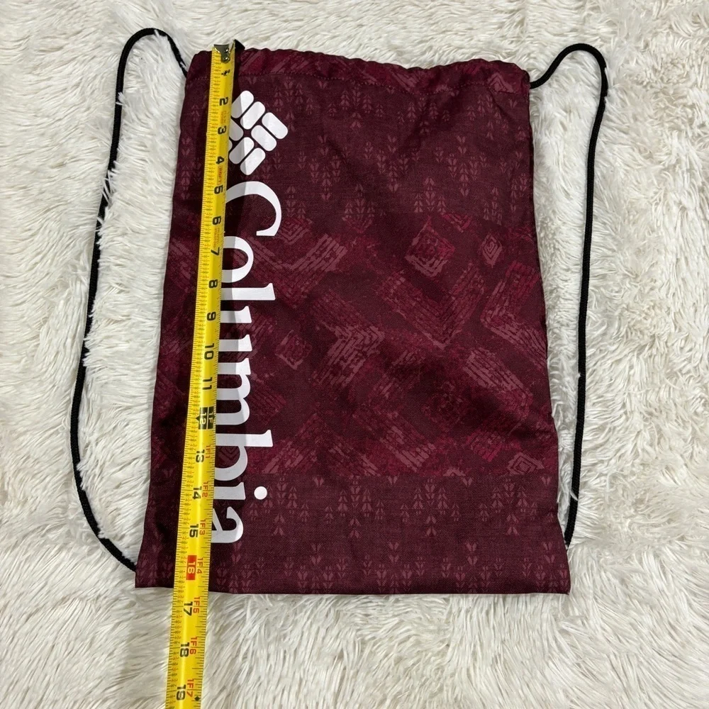 Columbia Unisex Burgundy Abstract print Drawstring Backpack